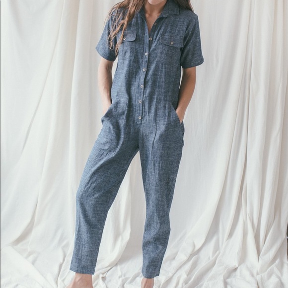 Ozma of California Pants - Ozma of California Painter’s Jumpsuit Chambray